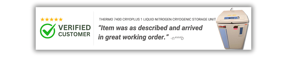Rez_1 Customer Testimonial - Thermo 7400 CryoPlus 1 Liquid Nitrogen Cryogenic Storage Unit