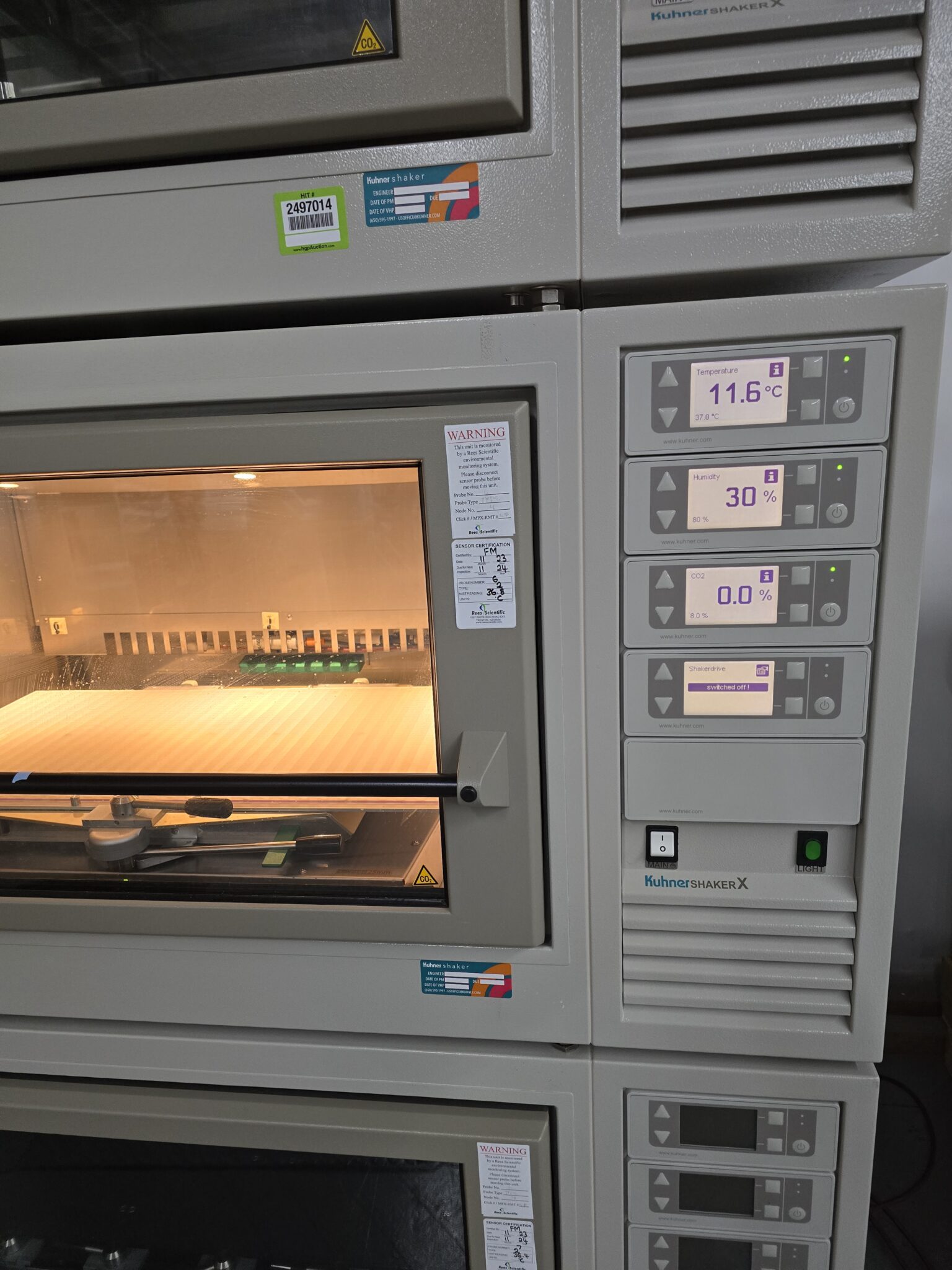 Kuhner Triple Stack Incubator Shaker ISF1-XC with CO2 Humidity Cooling ...