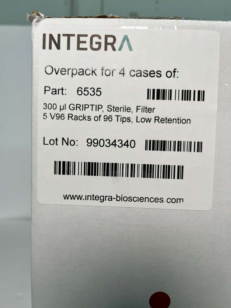 NEW - INTEGRA GRIPTIPS® pipette tips 300 µl, 4 cases, 5 VIAFLO 96 Racks ...