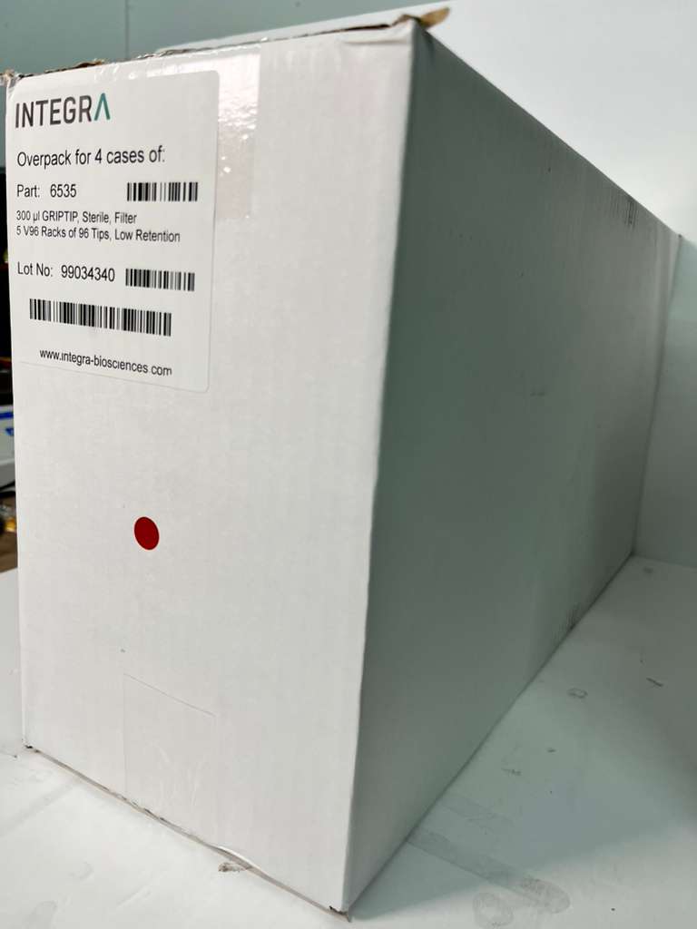 NEW - INTEGRA GRIPTIPS® pipette tips 300 µl, 4 cases, 5 VIAFLO 96 Racks ...
