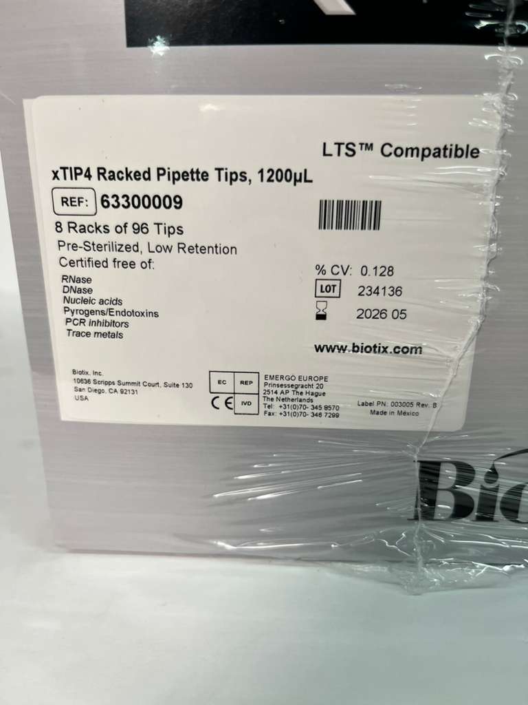 NEW- Biotix xTIP4 Racked Pipette Tips - UnumLab